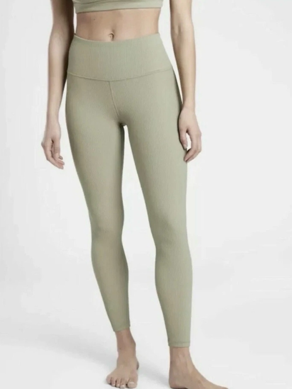ATHLETA Elation Rib Tight, High Waisted, Size Large,  Eucalyptus Green, EUC!